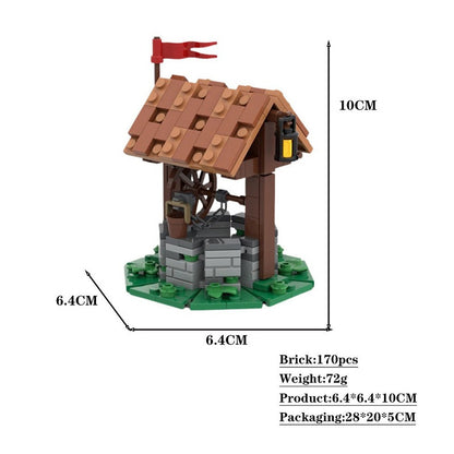Medieval Well MOC Building Kit | Historic Village Architecture Model - 3
