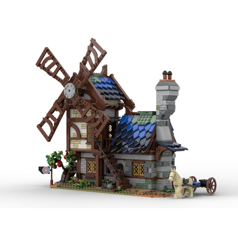 Medieval Windmill & Miller's House MOC Building Kit - 1