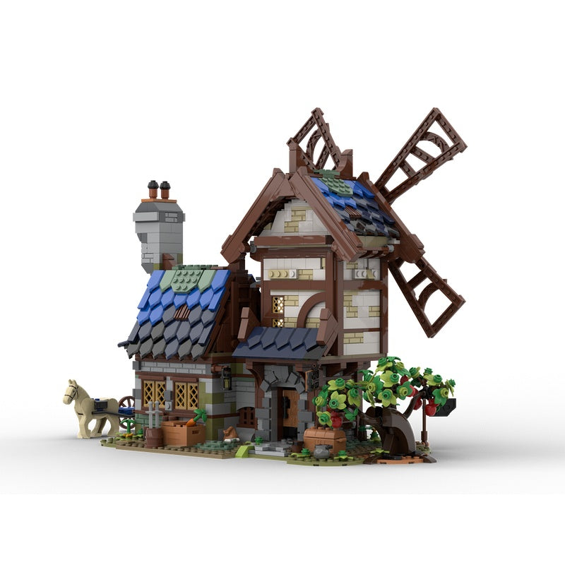 Medieval Windmill & Miller's House MOC Building Kit - 2