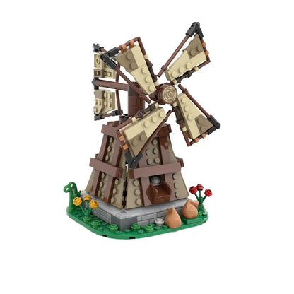 Medieval Windmill MOC Building Kit | Historic Village Architecture Model - 1