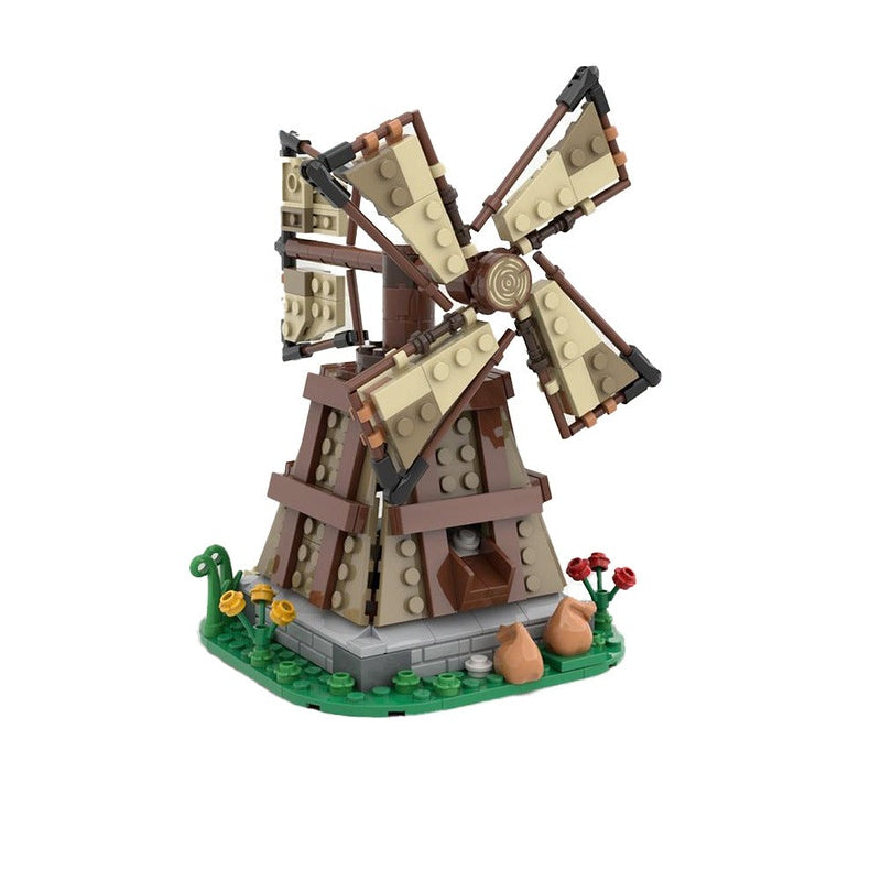 Medieval Windmill MOC Building Kit | Historic Village Architecture Model - 3