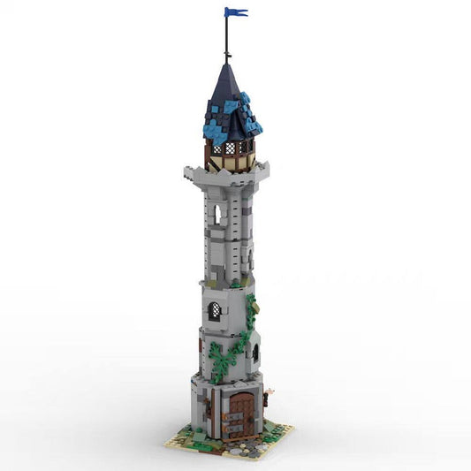 Medieval Wizard's Tower Blue Spire MOC Building Kit - 1