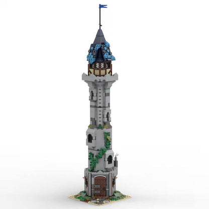 Medieval Wizard's Tower Blue Spire MOC Building Kit - 4