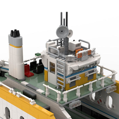 Medium Car Ferry MOC Building Kit - Custom Maritime Transport Construction Model - 2