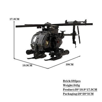 MH-6 Little Bird Helicopter MOC Building Kit | Tactical Aircraft Model - 3