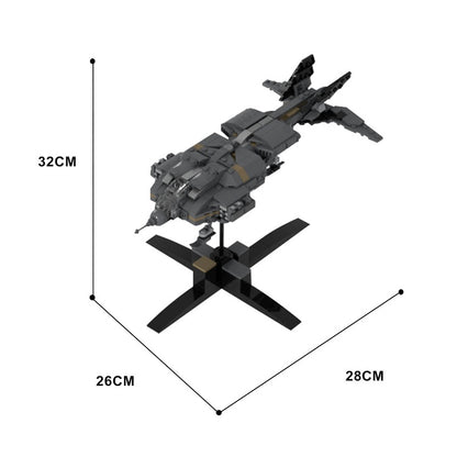 Micro Alien Utility Dropship Flying Vehicle Building Kit | LEGO-Compatible MOC - 1