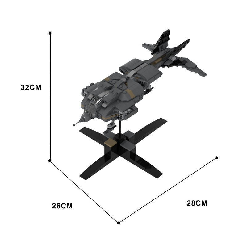 Micro Alien Utility Dropship MOC Flying Vehicle Building Kit - 4