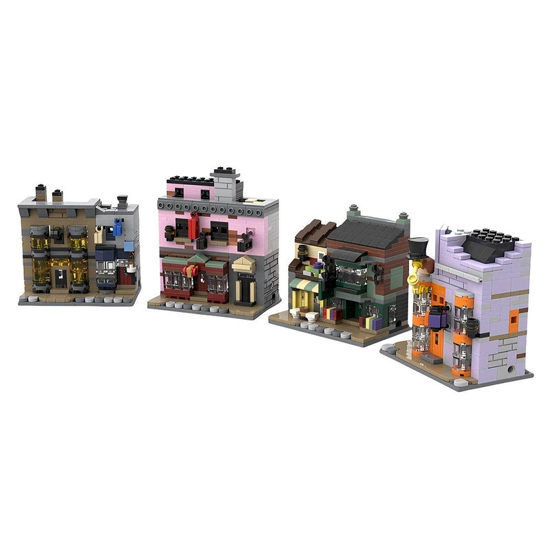 Micro Magic Alley Wizarding Street Building Kit | LEGO-Compatible MOC - 2