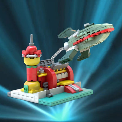 Micro Space Courier Hub & Cargo Ship Diorama Building Kit | LEGO-Compatible MOC - 1
