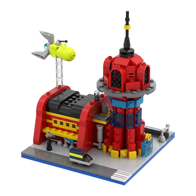Micro Space Courier Hub & Cargo Ship Diorama Building Kit | LEGO-Compatible MOC - 4