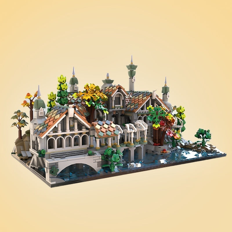 Microscale Elven Valley Sanctuary MOC Building Kit | Fantasy Diorama - 4
