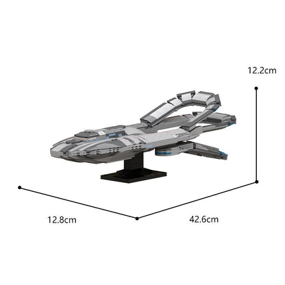 Mid-Scale Quantum Drive Exploration Starship Building Kit | LEGO-Compatible MOC - 1