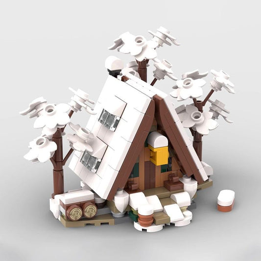 Mini A-Frame Cabin Building Kit | LEGO-Compatible MOC - 1