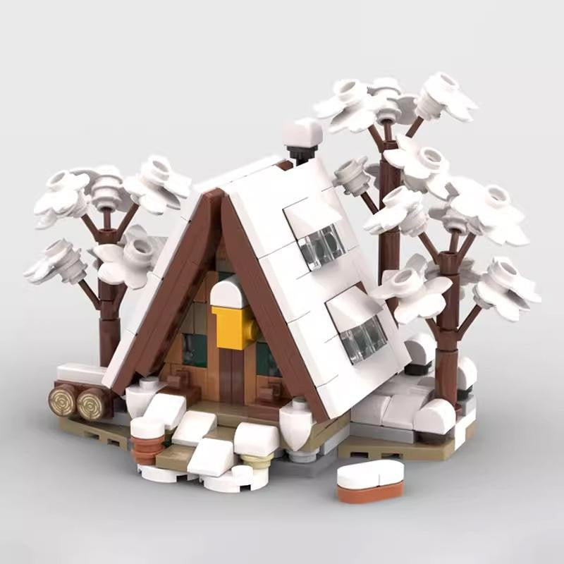 Mini A-Frame Cabin MOC Building Kit | Rustic Woodland House Model - 2
