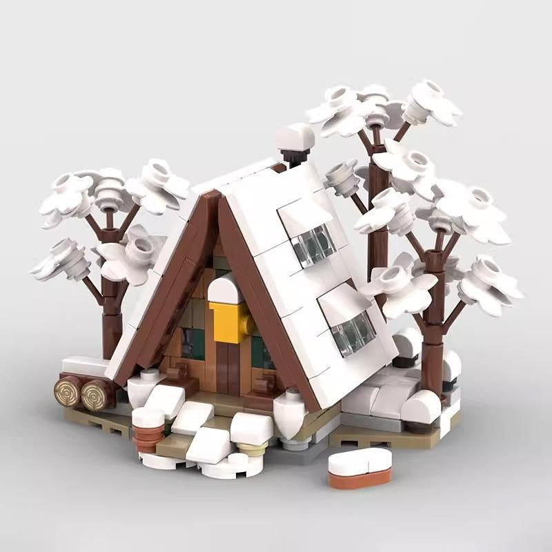 Mini A-Frame Cabin MOC Building Kit | Rustic Woodland House Model - 3