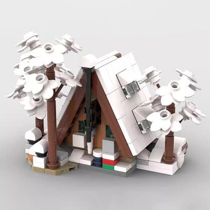 Mini A-Frame Cabin MOC Building Kit | Rustic Woodland House Model - 6