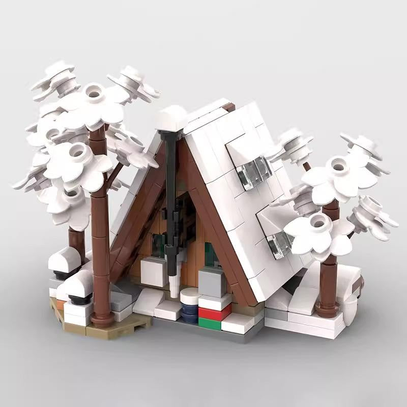 Mini A-Frame Cabin MOC Building Kit | Rustic Woodland House Model - 7