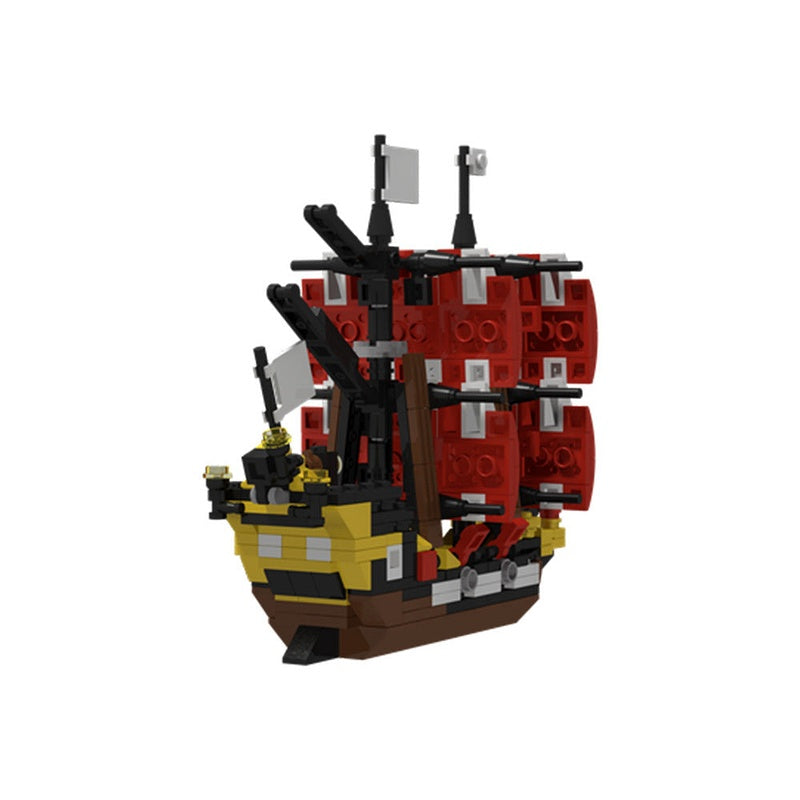 Mini Black Seas Barracuda MOC Pirate Ship Building Kit - 3