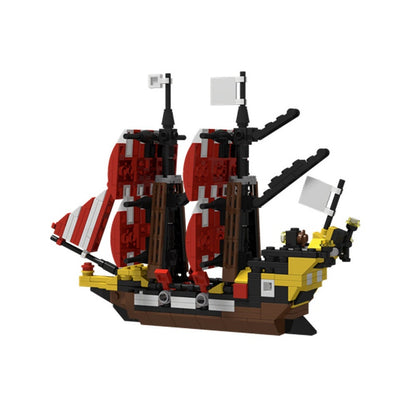 Mini Black Seas Barracuda MOC Pirate Ship Building Kit - 5
