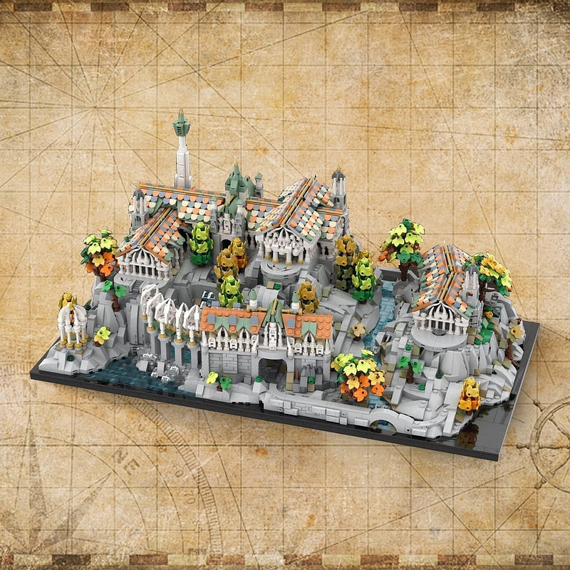 Mini Elven Valley Architecture MOC Building Kit | Fantasy Landscape - 3