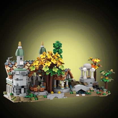 Mini Elven Valley Castle MOC Building Kit | Fantasy Architecture Model - 2