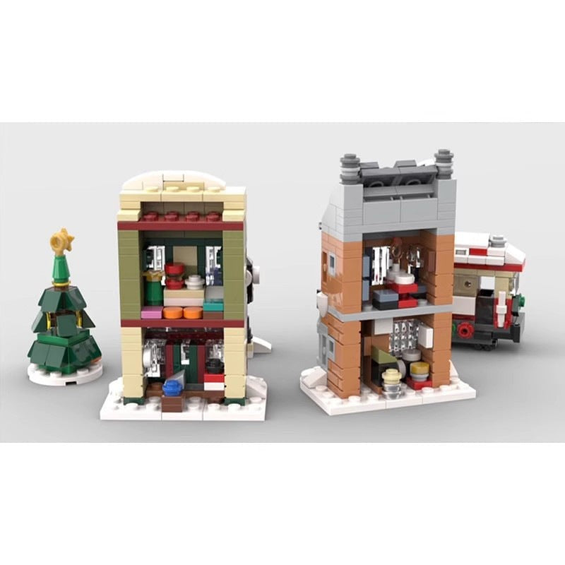 Mini Holiday Main Street MOC Building Kit | Christmas Street Scene - 4