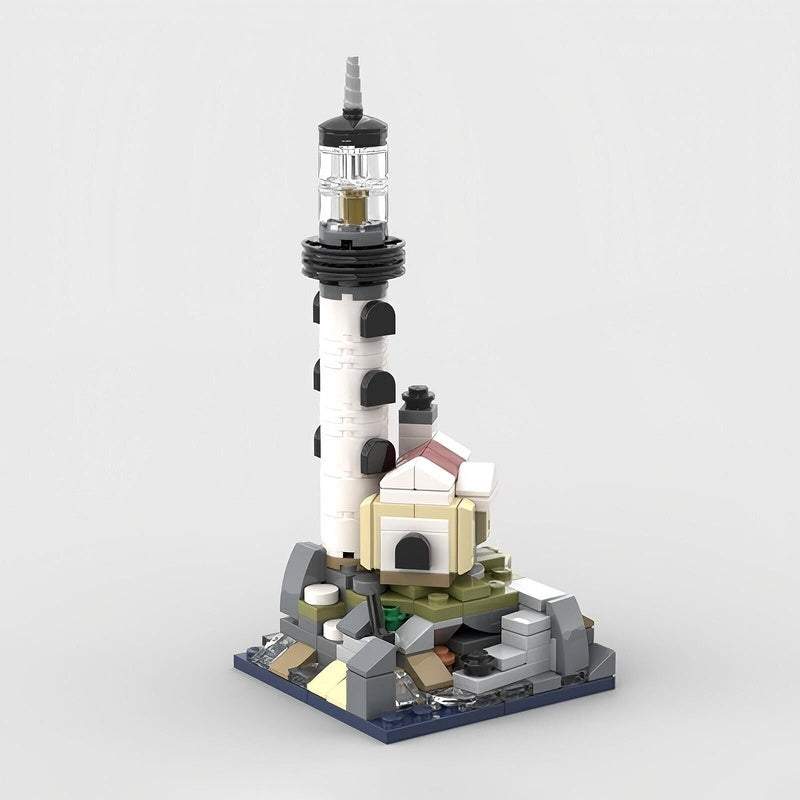 Mini Motorised Lighthouse Coastal Beacon Tower Building Kit | LEGO-Compatible MOC - 1