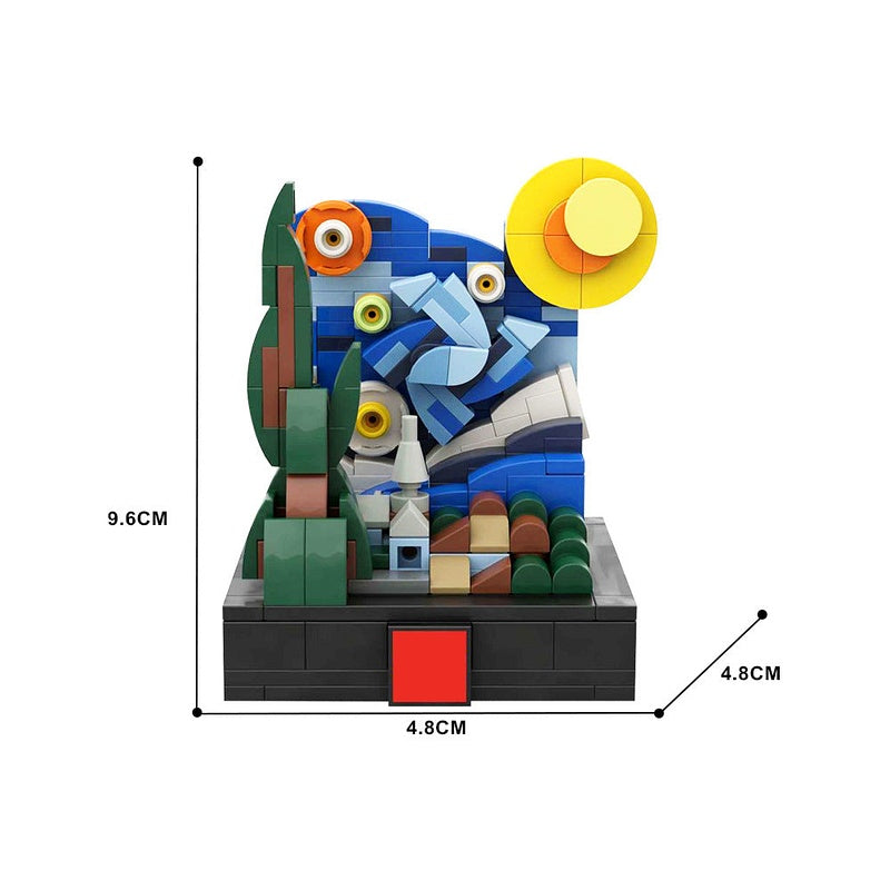 Mini Starry Night MOC Building Kit | Artistic Wall Display Model - 4