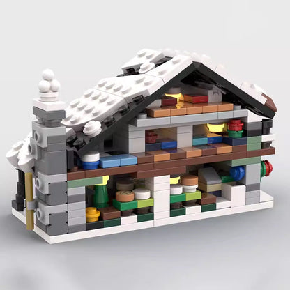 Mini Winter Chalet Building Kit | LEGO-Compatible MOC - 4