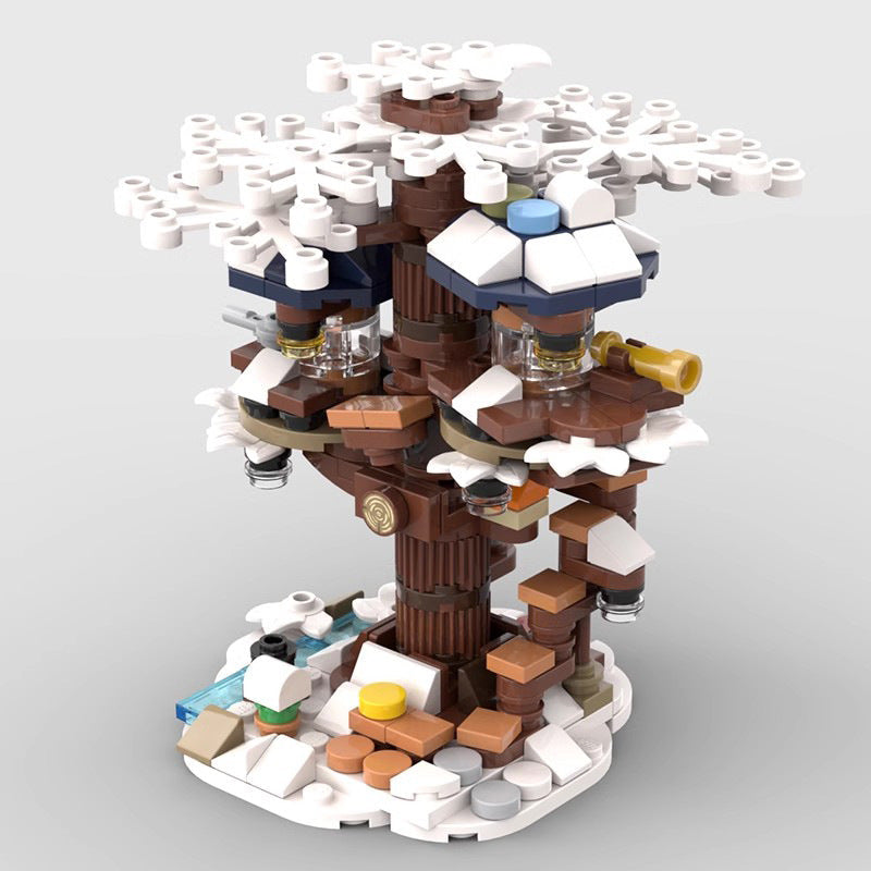 Mini Winter Tree House Building Kit | LEGO-Compatible MOC - 1