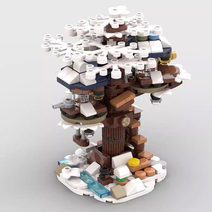 Mini Winter Tree House MOC Building Kit | Cozy Snow Cabin Architecture - 2