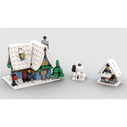 Mini Winter Village Cottage Building Kit | LEGO-Compatible MOC - 2