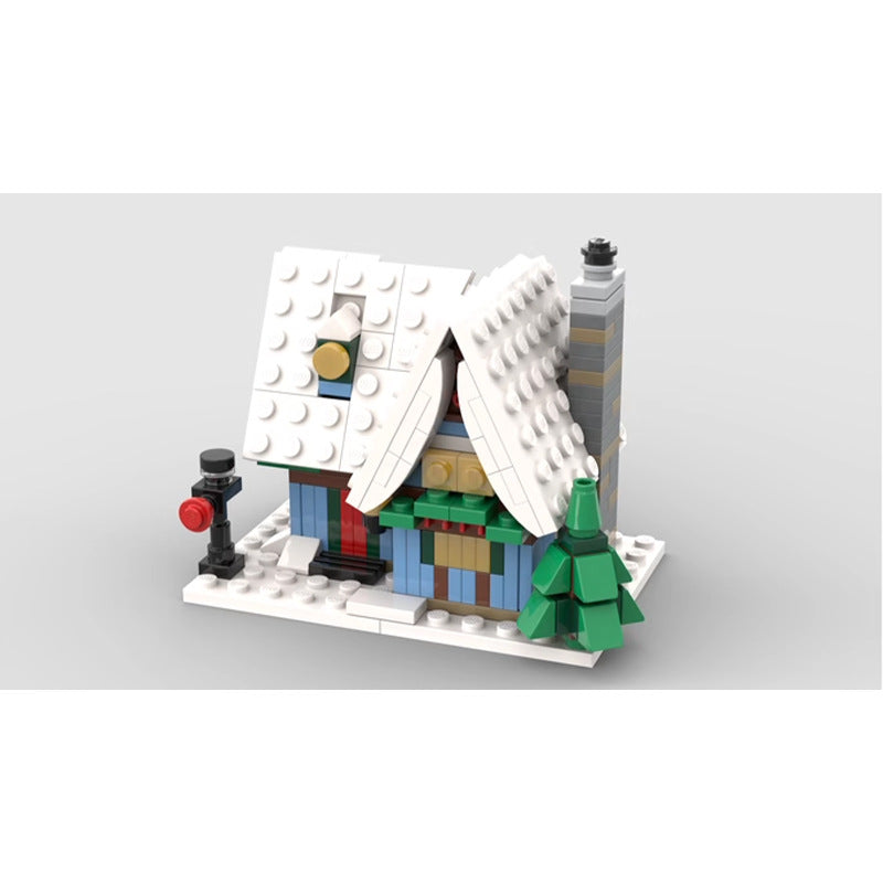 Mini Winter Village Cottage Building Kit | LEGO-Compatible MOC - 3