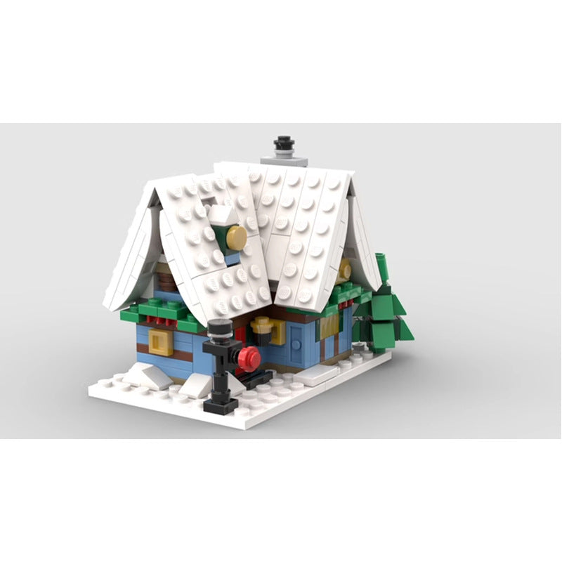 Mini Winter Village Cottage Building Kit | LEGO-Compatible MOC - 4