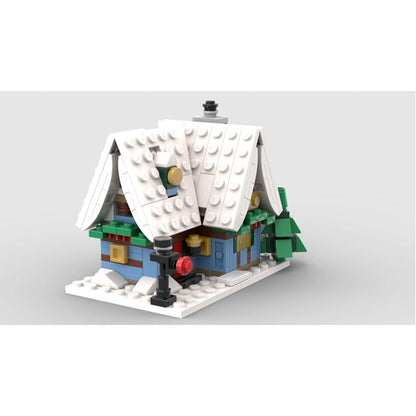 Mini Winter Village Cottage Building Kit | LEGO-Compatible MOC - 4