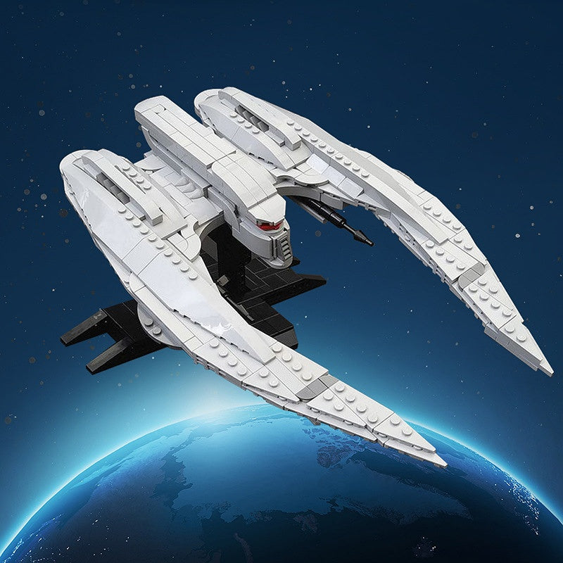 Minifig-Scale MK II Fictional Sci-Fi Starfighter Building Kit | LEGO-Compatible MOC - 1