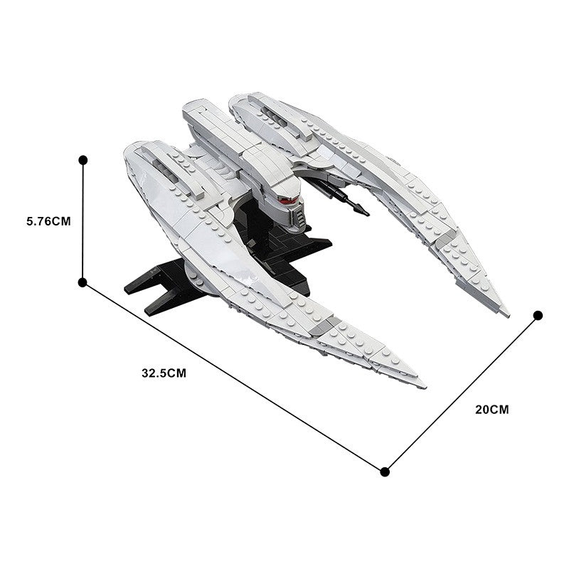 Minifig-Scale MK II Fictional Sci-Fi Starfighter Building Kit | LEGO-Compatible MOC - 3