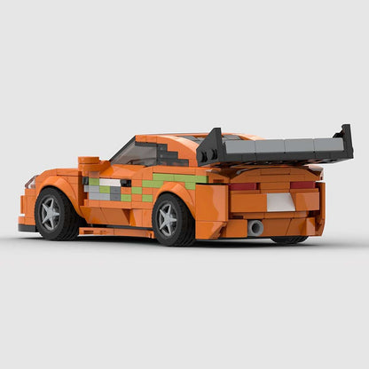 MK4-Style JDM Turbo Orange Sports Car Building Kit | LEGO-Compatible MOC - 2