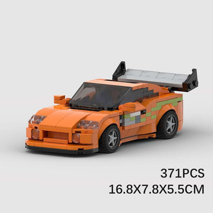 MK4-Style JDM Turbo Orange Sports Car Building Kit | LEGO-Compatible MOC - 6