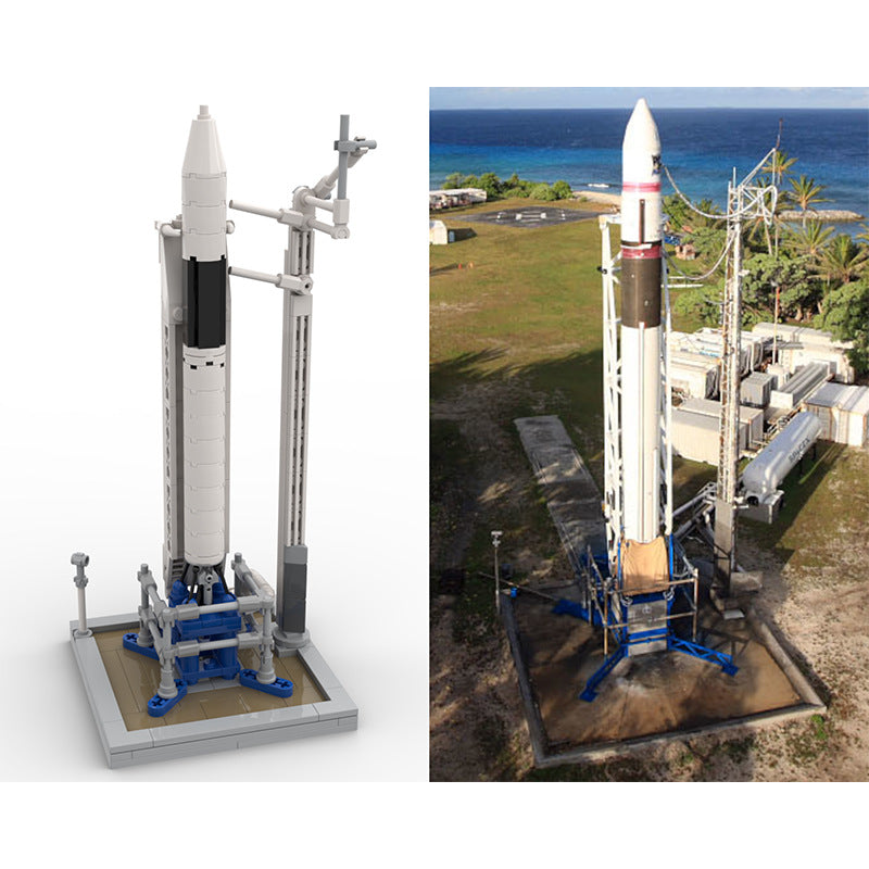 moc-89466 falcon 1 & launch pad - saturn v scale - 261 pcs - 2