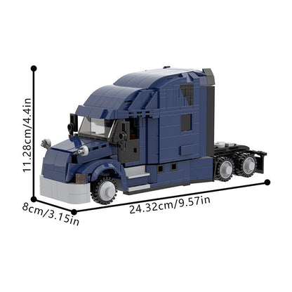 Modern American Heavy Semi-Truck MOC Building Kit | Cargo Vehicle Model - 4