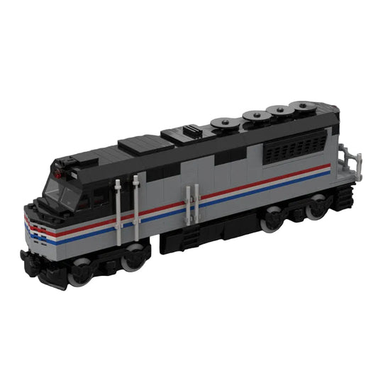 Modern Passenger Train Diesel Locomotive Building Kit | LEGO-Compatible MOC - 1