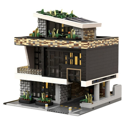 Modern Rooftop Garden Modular House MOC Building Kit - 1