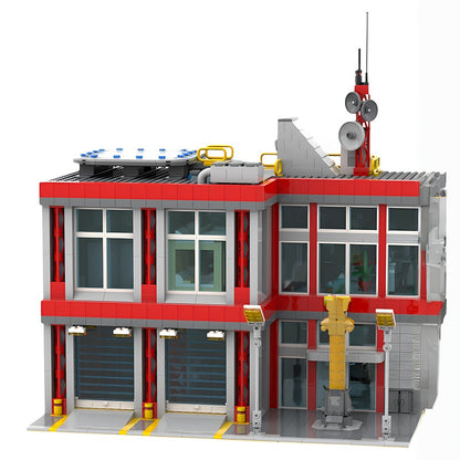 Modern Two-Bay Fire Station Modular MOC Building Kit - 3