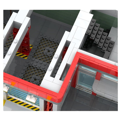 Modern Two-Bay Fire Station Modular MOC Building Kit - 5