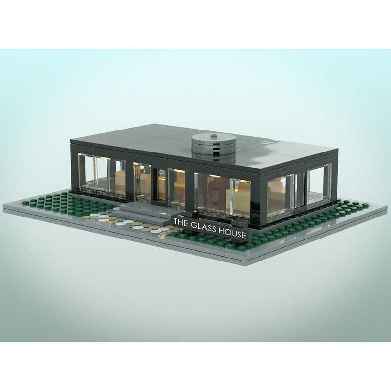 Modernist Glass House Residence MOC Building Kit - 1