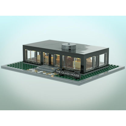 Modernist Glass House Residence MOC Building Kit - 1
