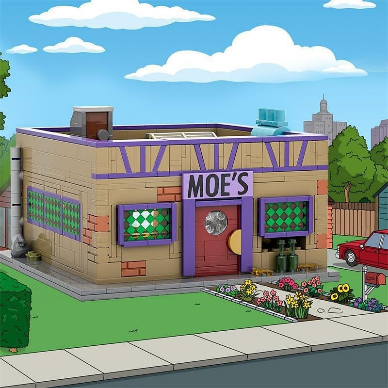 Modular 90s Cartoon Tavern MOC Building Kit Retro Architecture Model - 4
