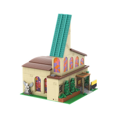 Modular Animated Sitcom Town Church Building Kit | Compatible MOC - 3