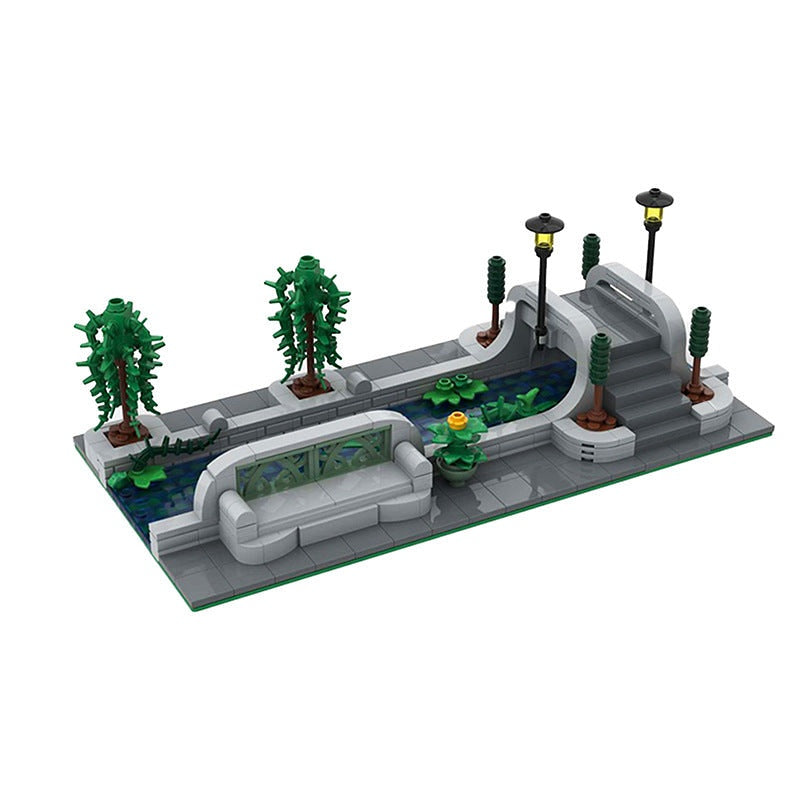Modular Canal 01 MOC Building Kit | Urban Waterway Architecture Model - 2